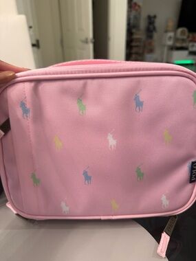 Polo by Ralph Lauren Pink Kids Lunch Bag with Pastel Pony Logos